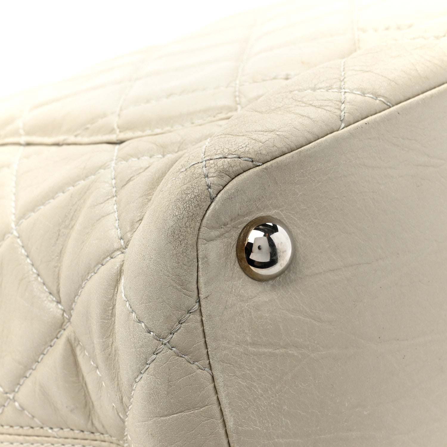 Chanel Aged Calfskin Quilted Large Cotton Club Tote Pearl 14 of 17