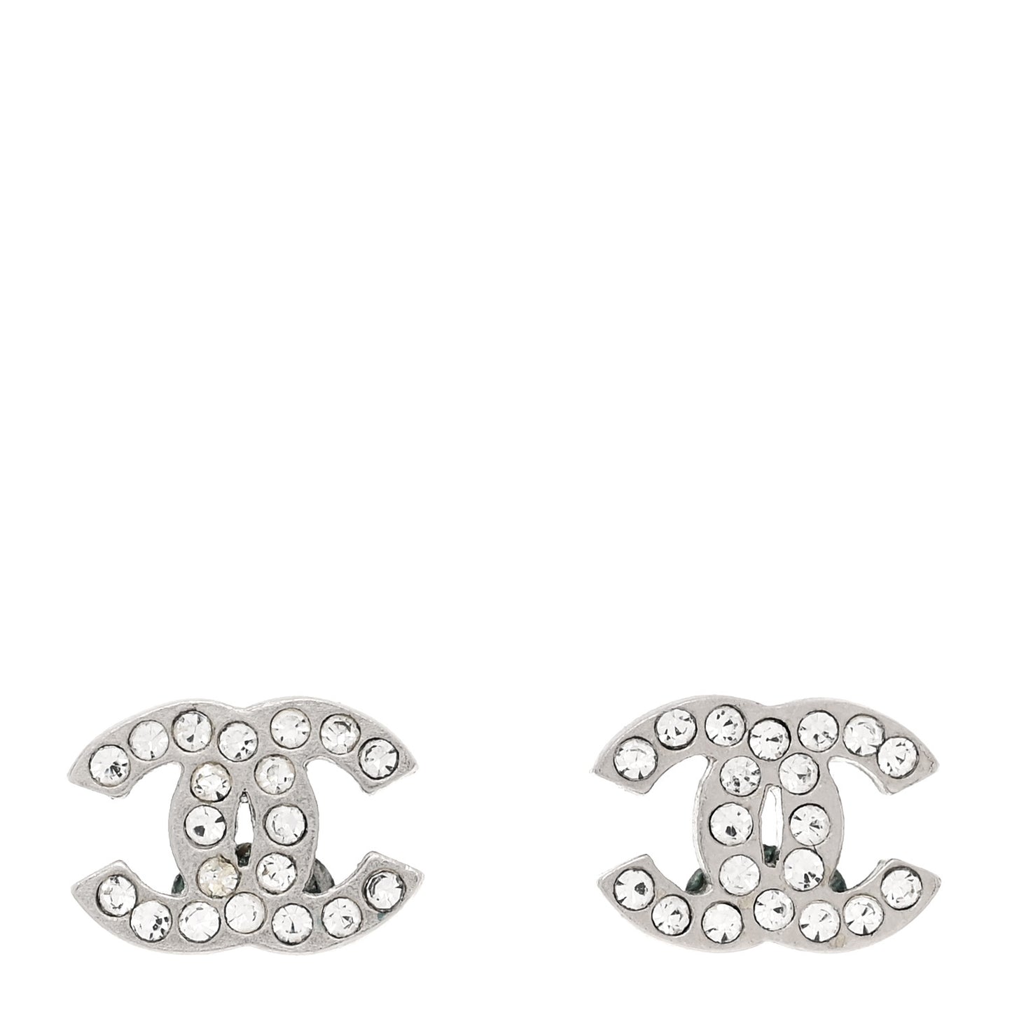Crystal Mini CC Earrings Silver