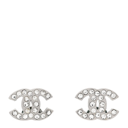 Chanel Crystal Mini CC Earrings Silver 1 of 4