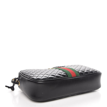 Gucci Calfskin Web Trapuntata Small GG Shoulder Bag Black 4 of 7
