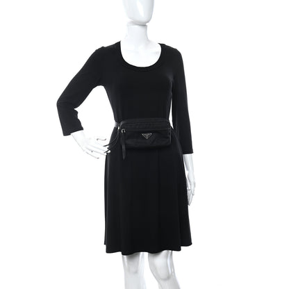 Prada Nylon Saffiano Belt Bag Black 2 of 9