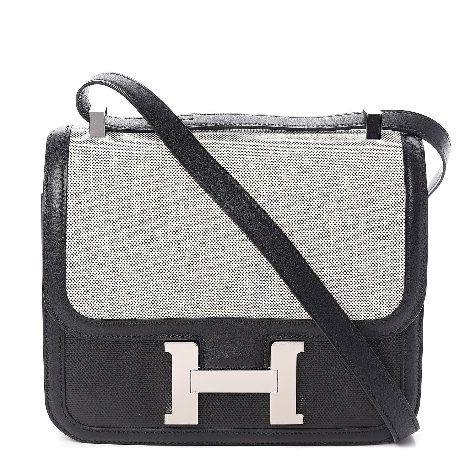 Hermes Swift Toile Constance 24 Black Ecru 1 of 21