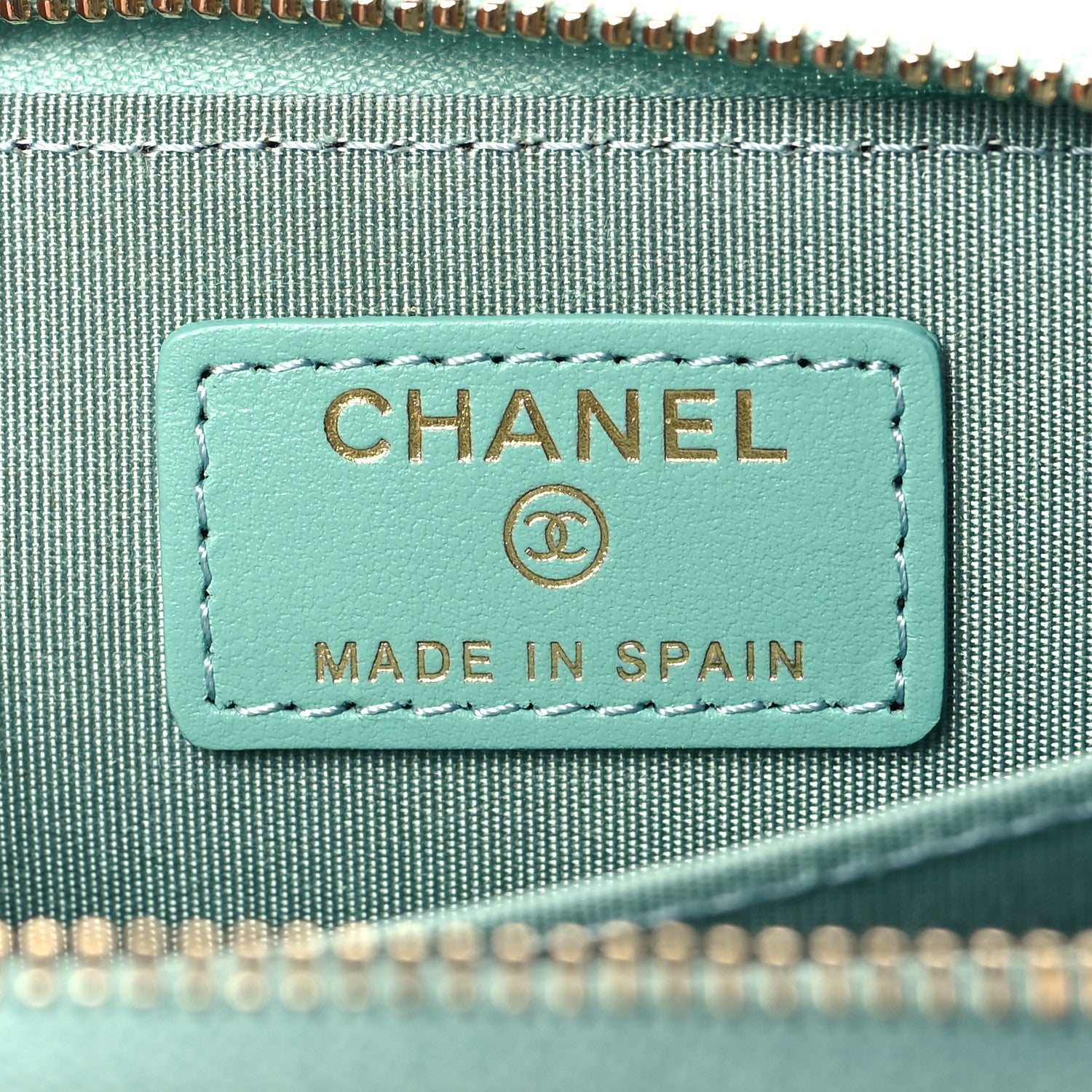 Chanel Lambskin Quilted Chanel 19 Zip Around Coin Purse Wallet Light Green 6 of 8