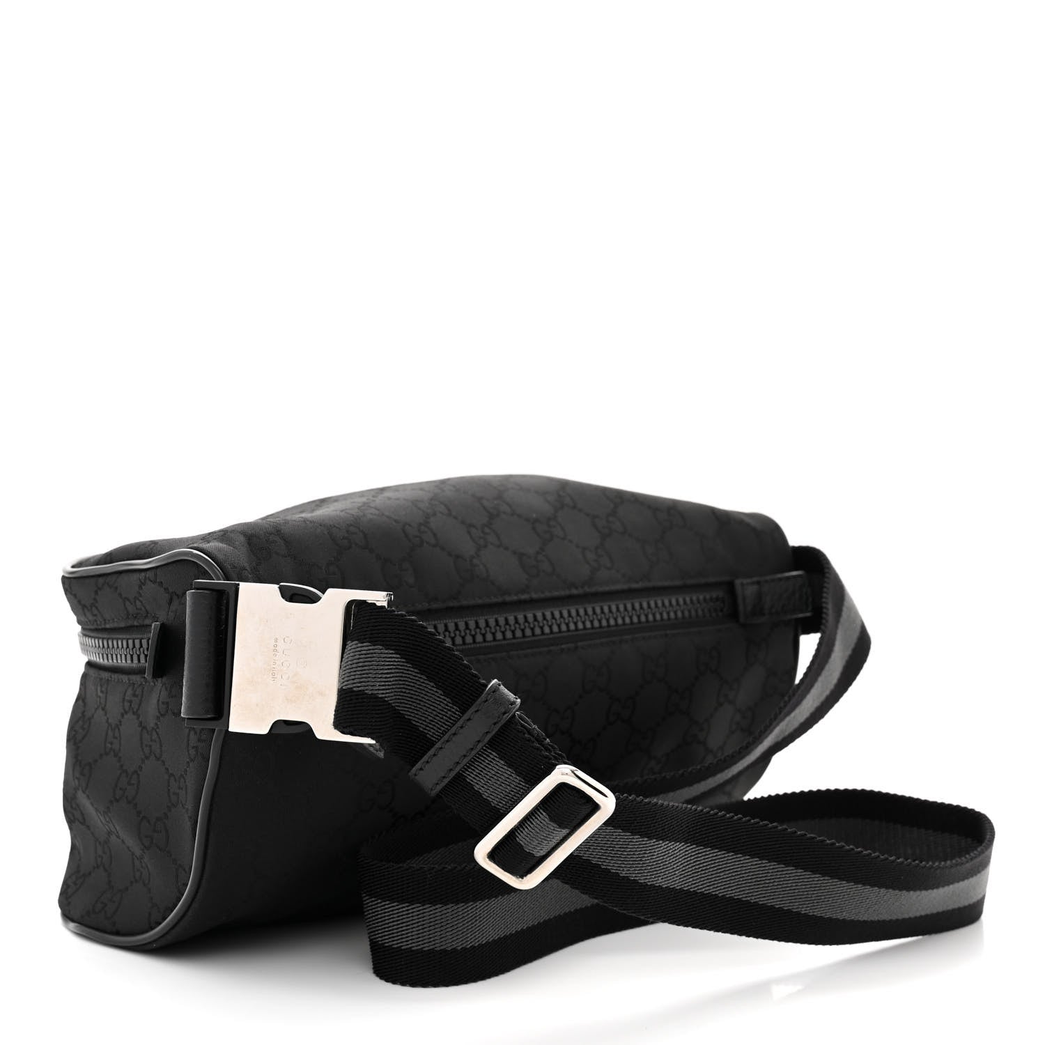 Gucci Nylon Monogram Fanny Pack Belt Bag Black 3 of 10