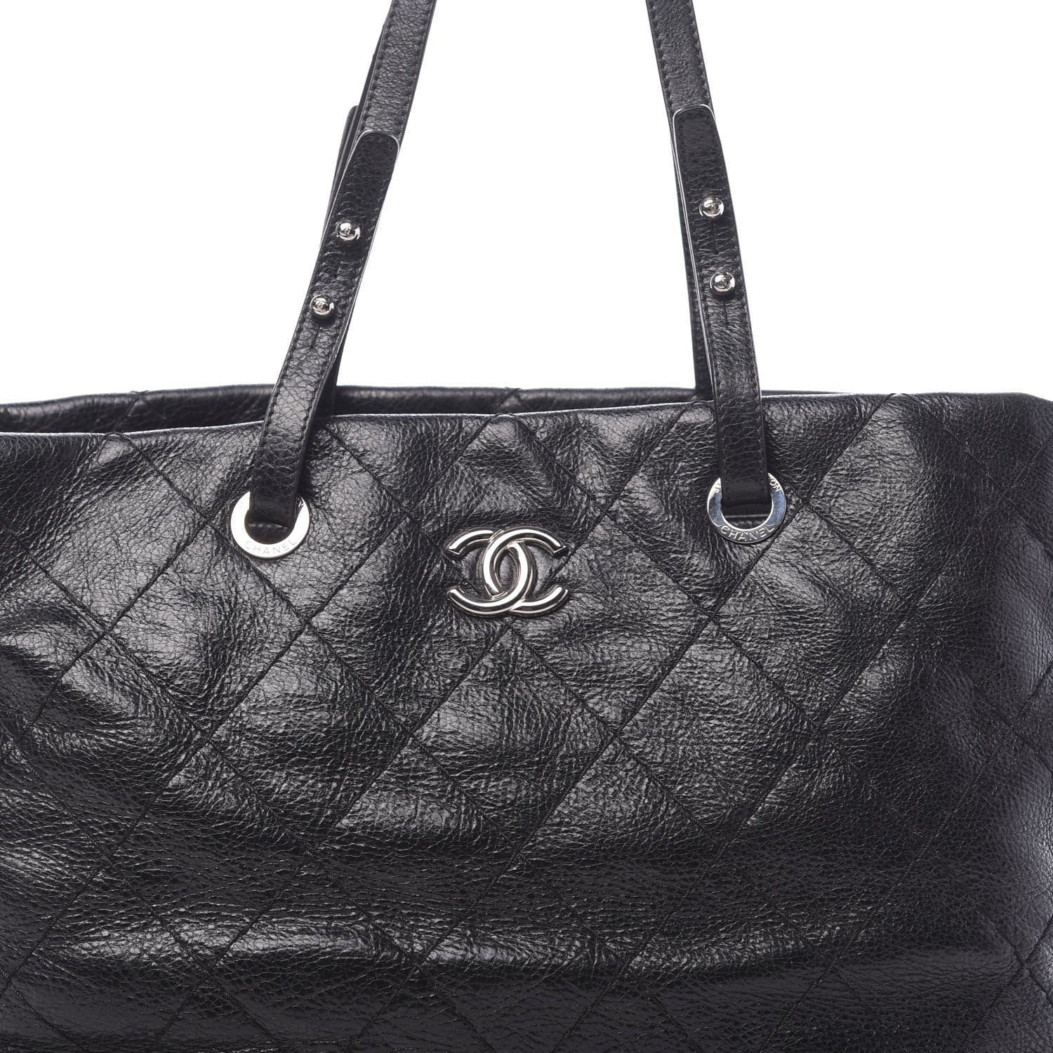 Chanel Glazed Calfskin Large On The Road Tote Black 8 of 10