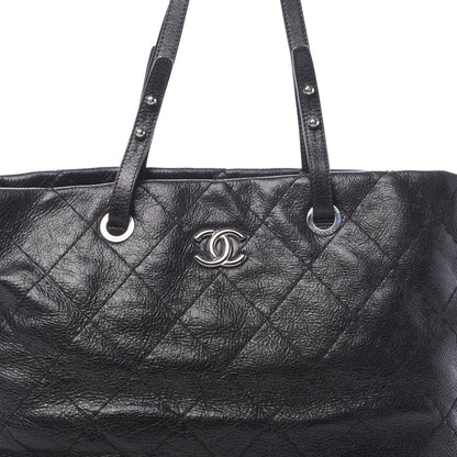 Chanel Glazed Calfskin Large On The Road Tote Black 8 of 10