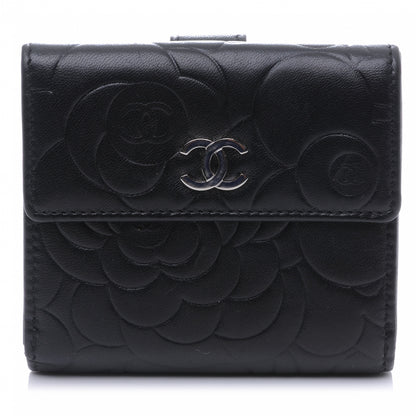 Chanel Lambskin CC Camelia Compact Wallet Black 1 of 7