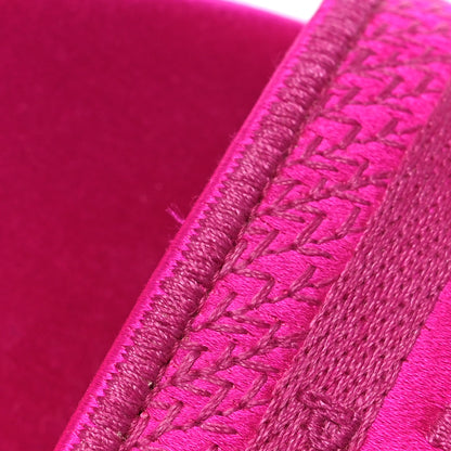 Christian Dior Satin Dioriviera Embroidered Dway 35mm Slide Sandals 37.5 Rani Pink 14 of 15