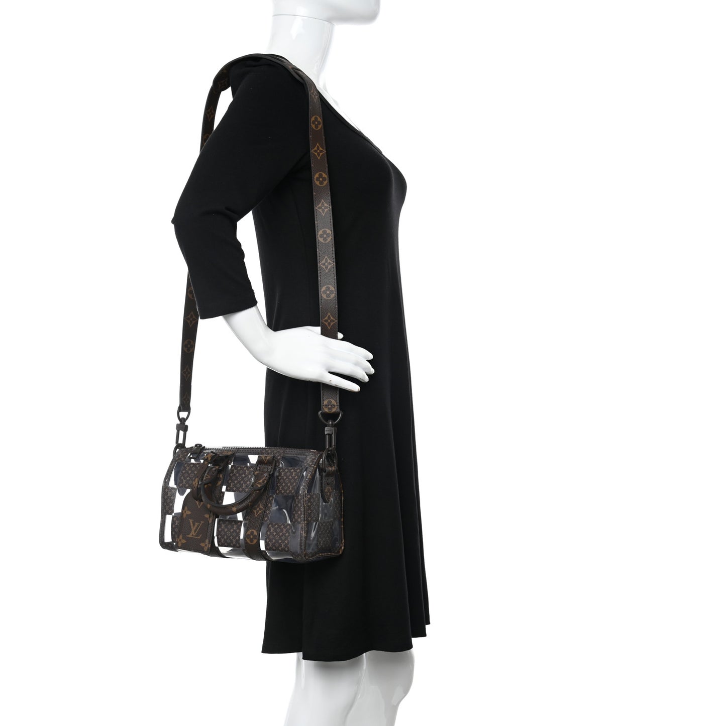 PVC Monogram Chess Keepall Bandouliere 25