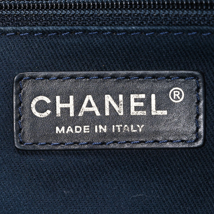 Chanel Deerskin Quilted Casual Journey Flap Dark Blue 6 of 10