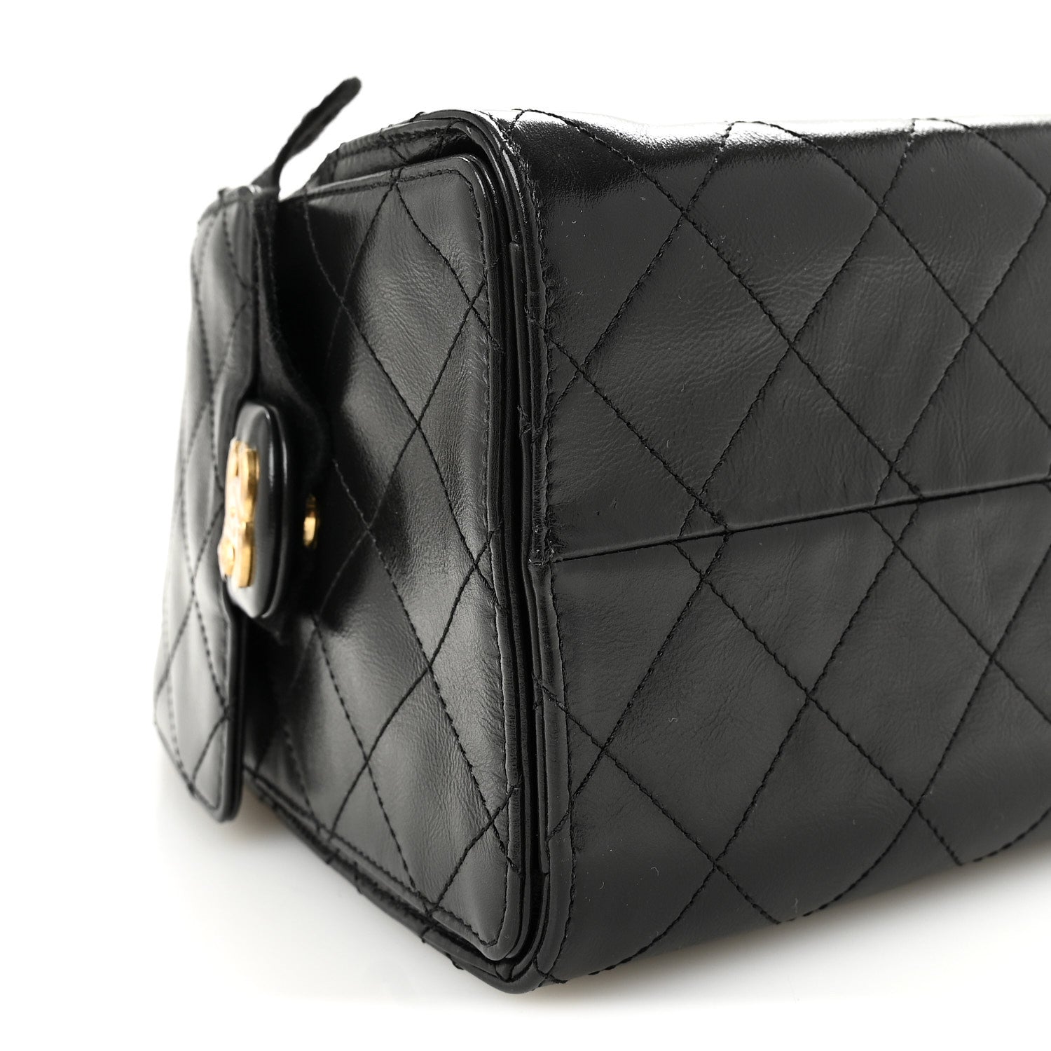 Chanel Shiny Crumpled Calfskin Quilted Small Chanel 25 Handbag Black 9 of 11