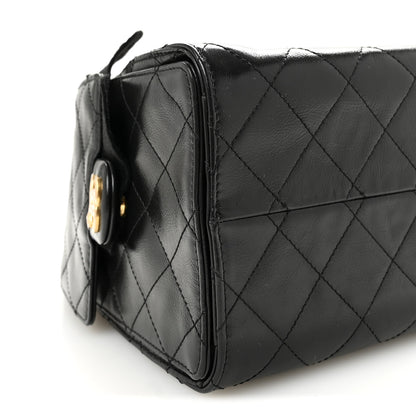 Chanel Shiny Crumpled Calfskin Quilted Small Chanel 25 Handbag Black 9 of 11