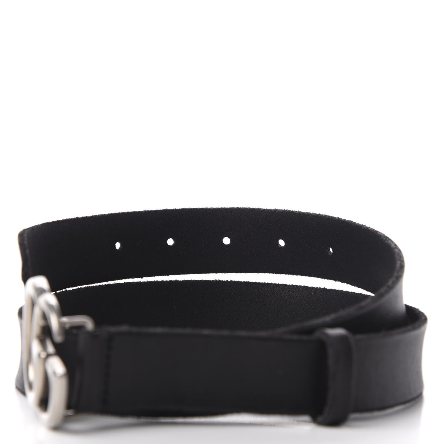Gucci Cuoio Toscano Nickel Double G 30mm Belt 80 32 Black 4 of 7