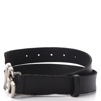 Gucci Cuoio Toscano Nickel Double G 30mm Belt 80 32 Black 4 of 7