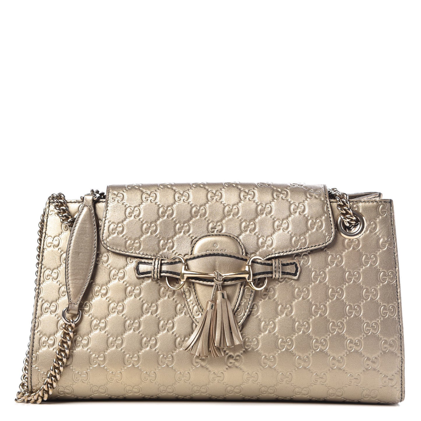 Shine Guccissima Large Emily Chain Shoulder Bag Gold
