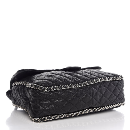 Chanel Washed Lambskin Quilted Maxi Chain Around Flap Black 4 of 7
