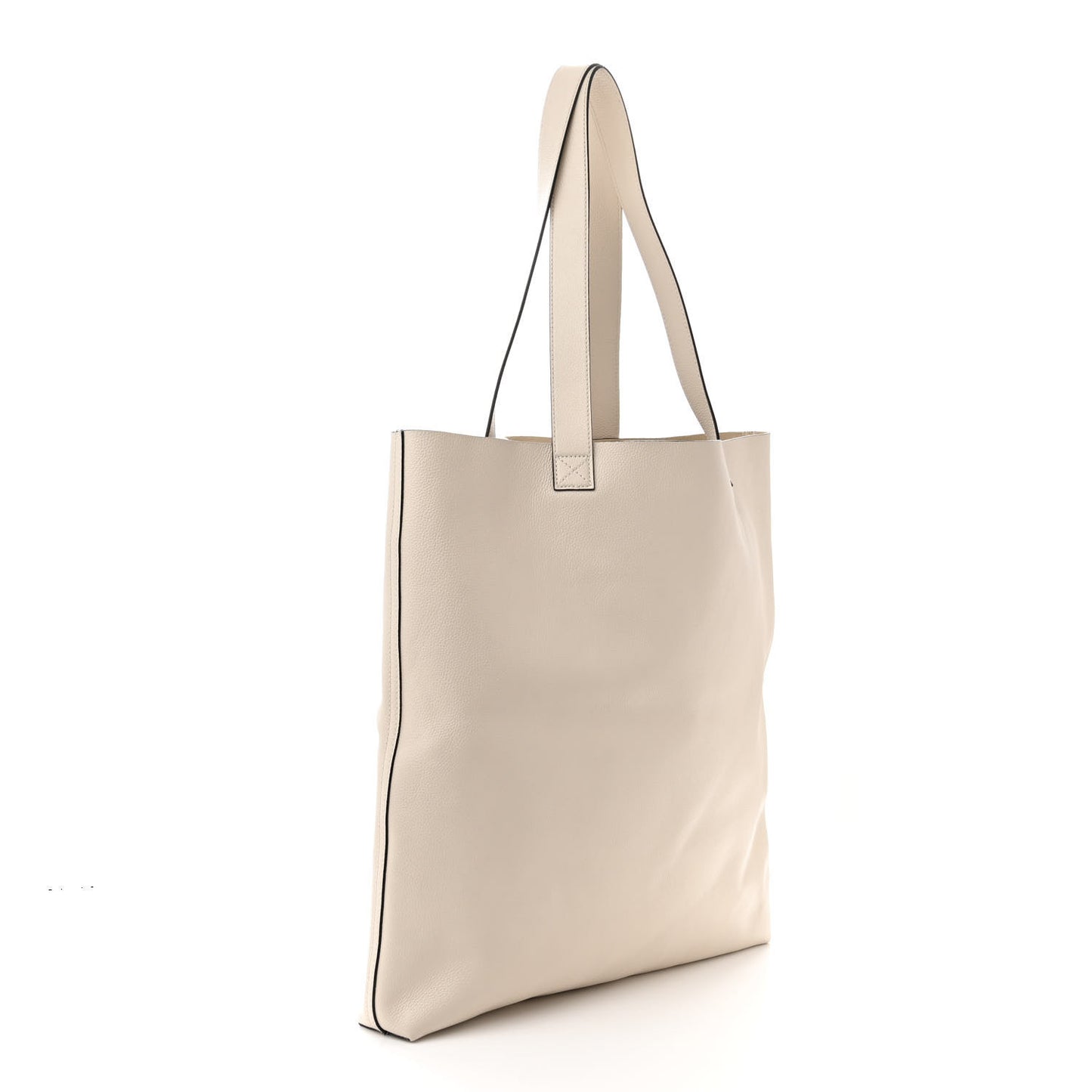 Calfskin Mens Logo Tote White
