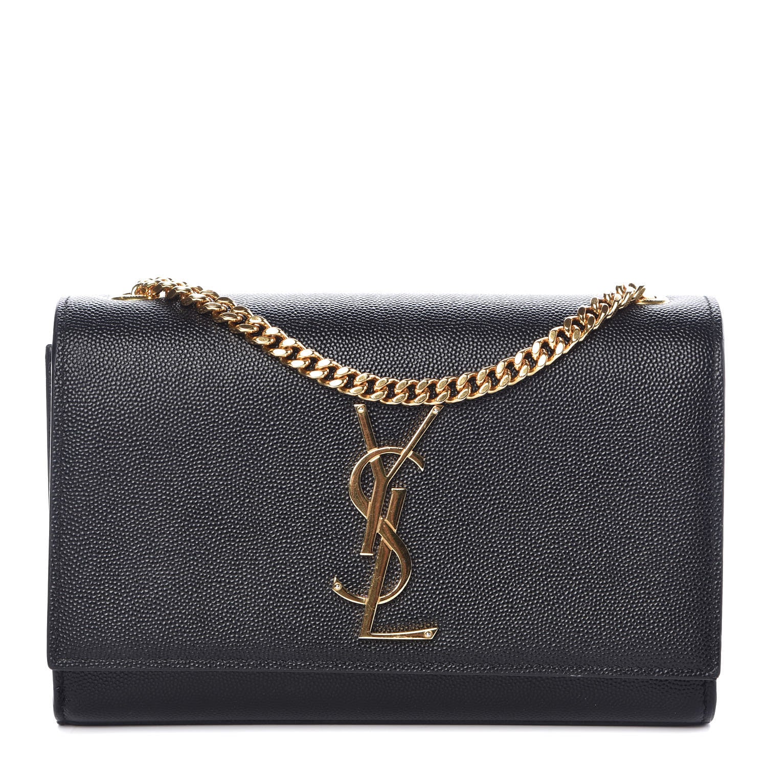 Saint Laurent Grain De Poudre Small Monogram Kate Satchel Black 1 of 8