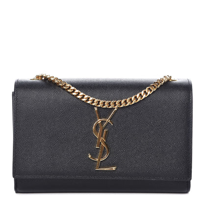 Saint Laurent Grain De Poudre Small Monogram Kate Satchel Black 1 of 8