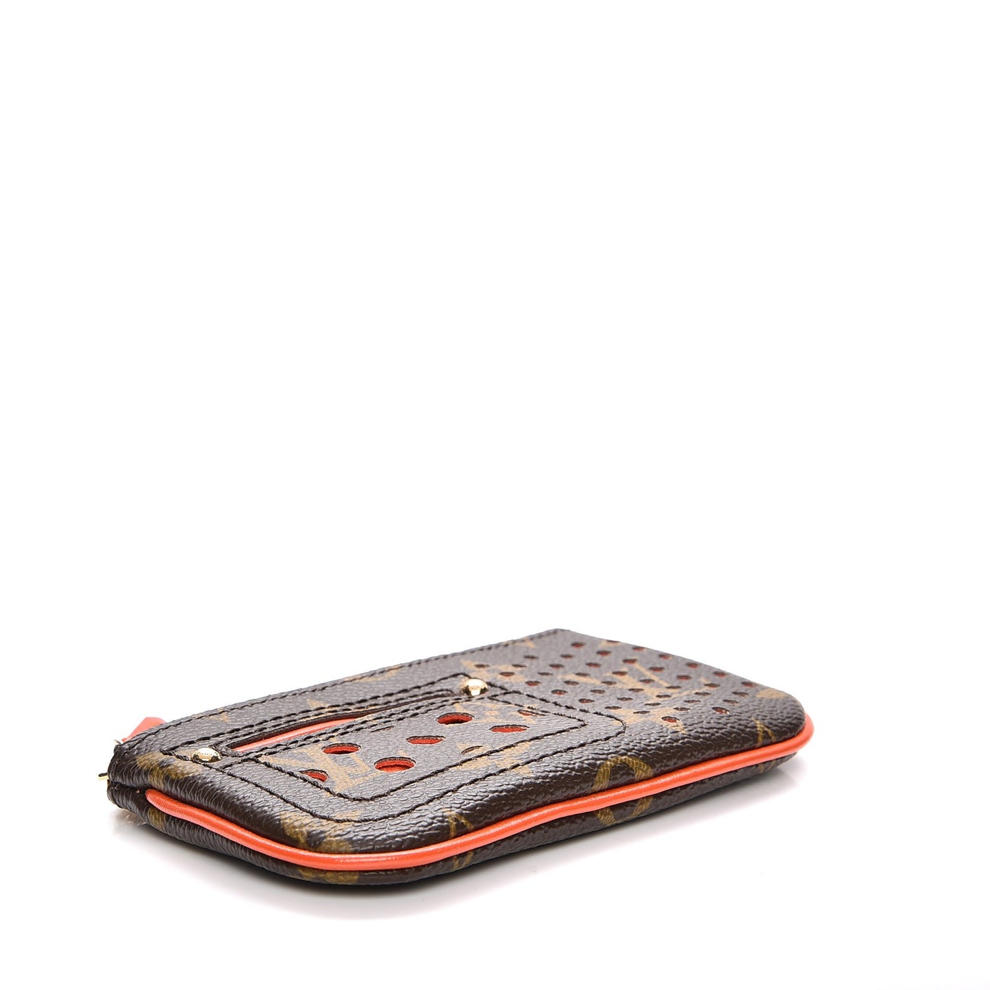 Monogram Perforated Key Pouch Orange