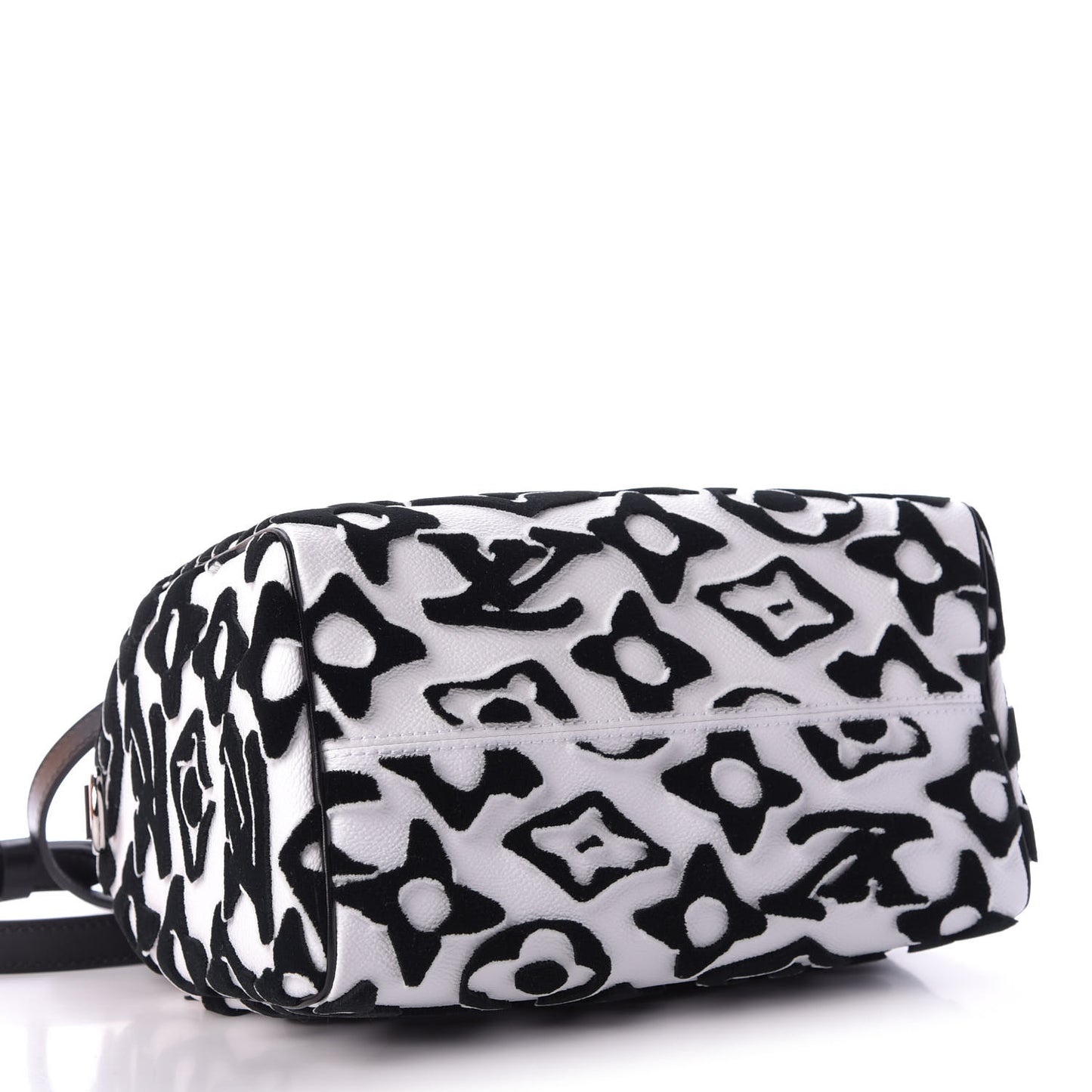 X UF Tufted Monogram Speedy Bandouliere 25 White Black