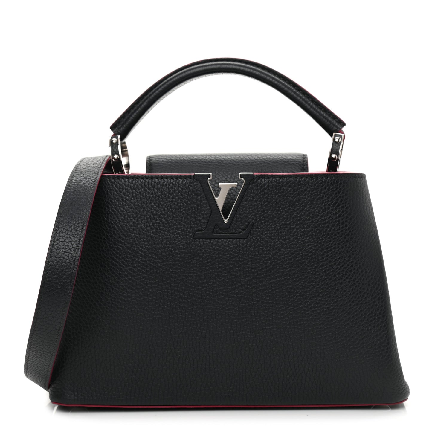 Taurillon Capucines BB Black Fuchsia