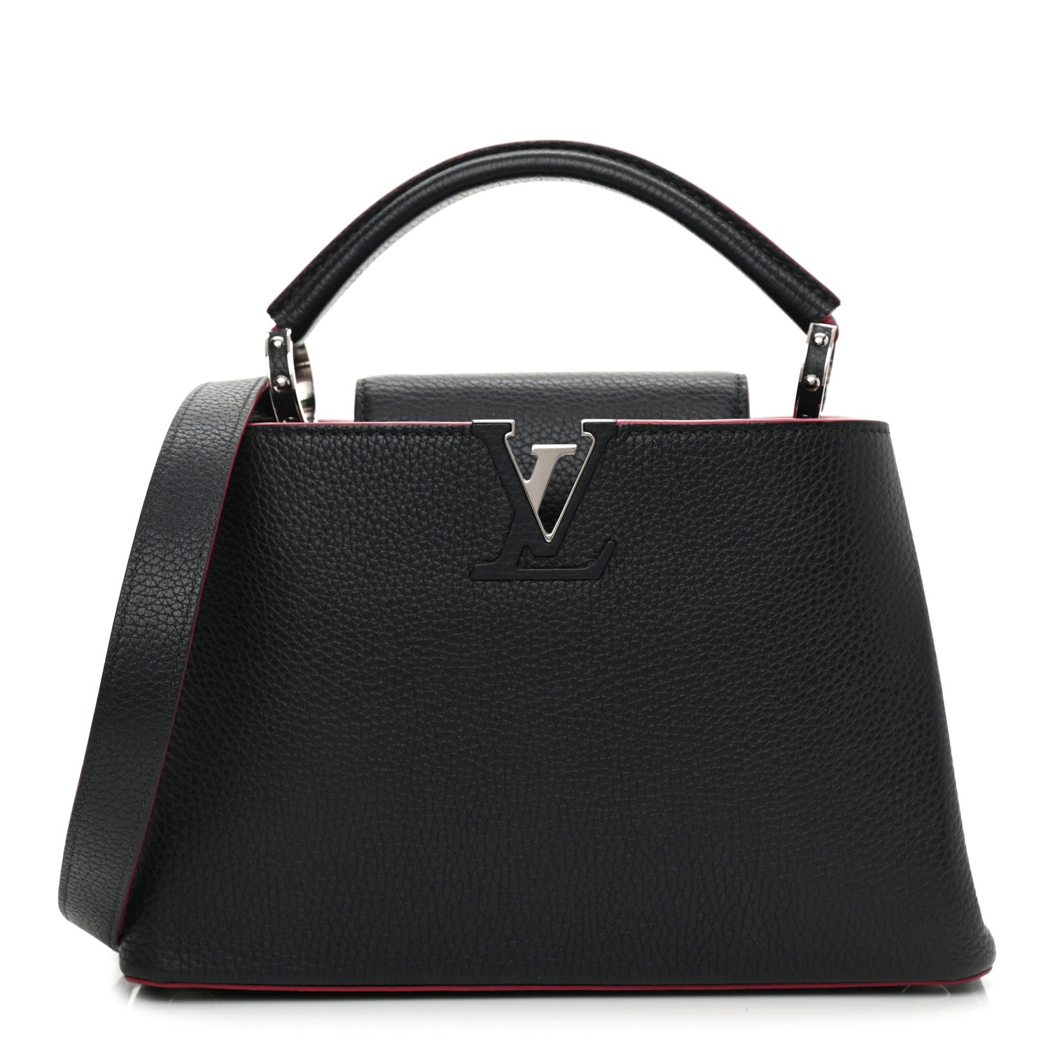 Louis Vuitton Taurillon Capucines BB Black Fuchsia 1 of 10
