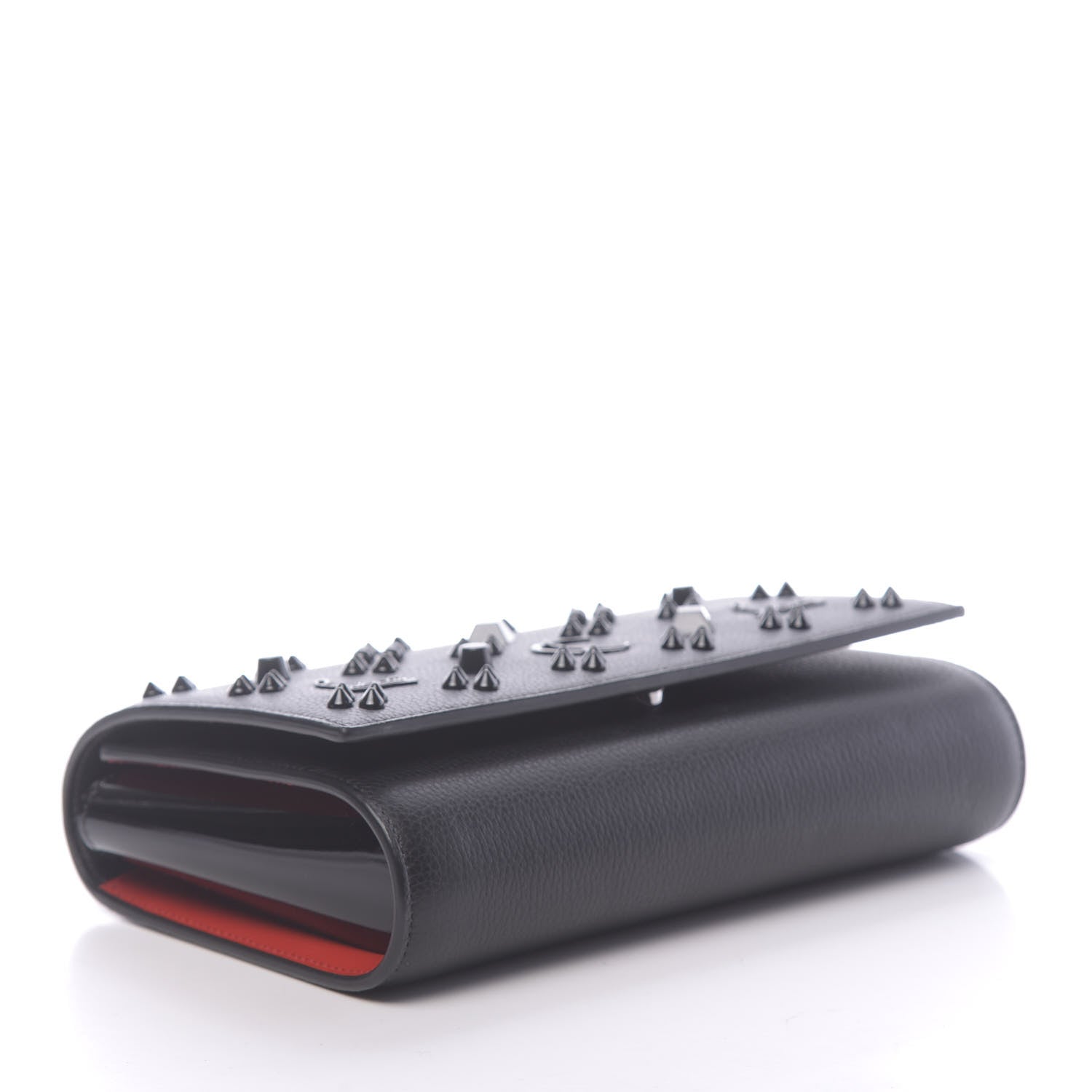Christian Louboutin Calfskin Spikes Loubinthesky Paloma Clutch Black 4 of 12