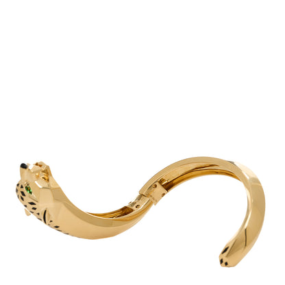 Cartier 18K Yellow Gold Tsavorite Garnet Onyx Panthere De Cartier Hinge Bracelet 16 6 of 7