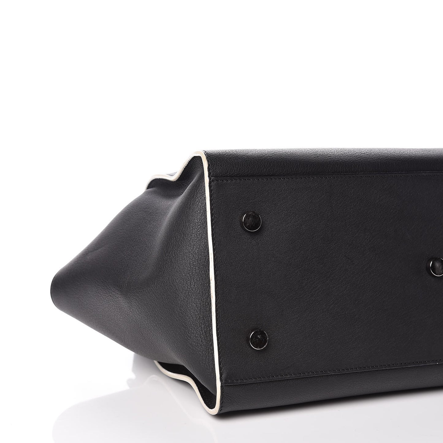 Calfskin Small Monogram Downtown Cabas Black White