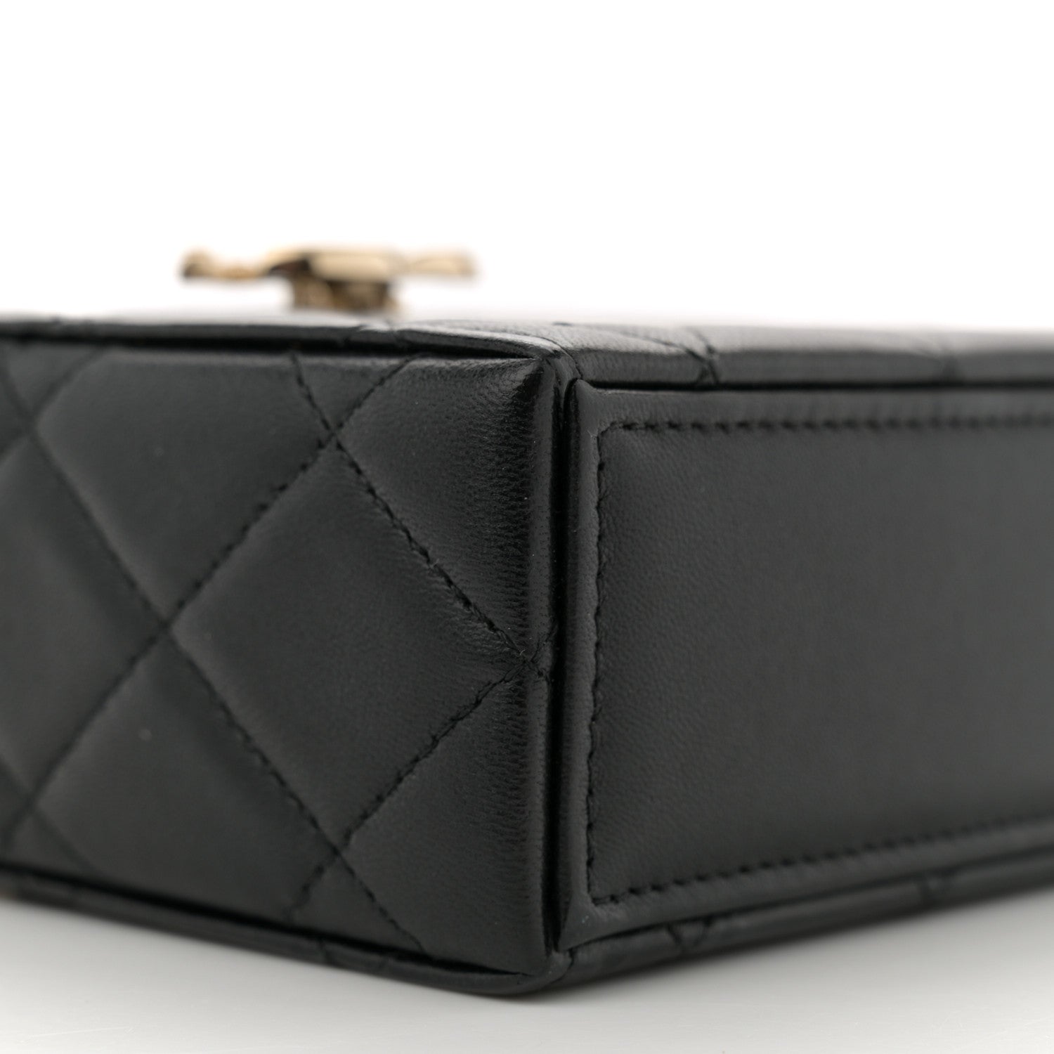 Chanel Lambskin Quilted Small Box With Chain Black 10 of 11