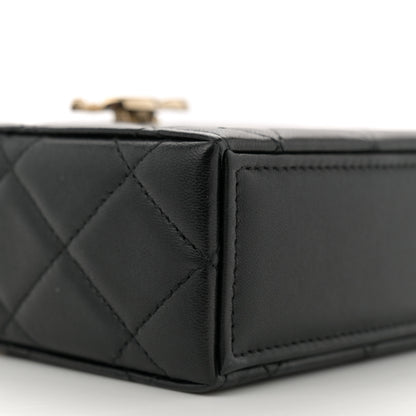 Chanel Lambskin Quilted Small Box With Chain Black 10 of 11
