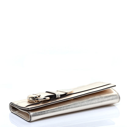 Gucci Metallic Calfskin Romy Clutch Silver 4 of 11