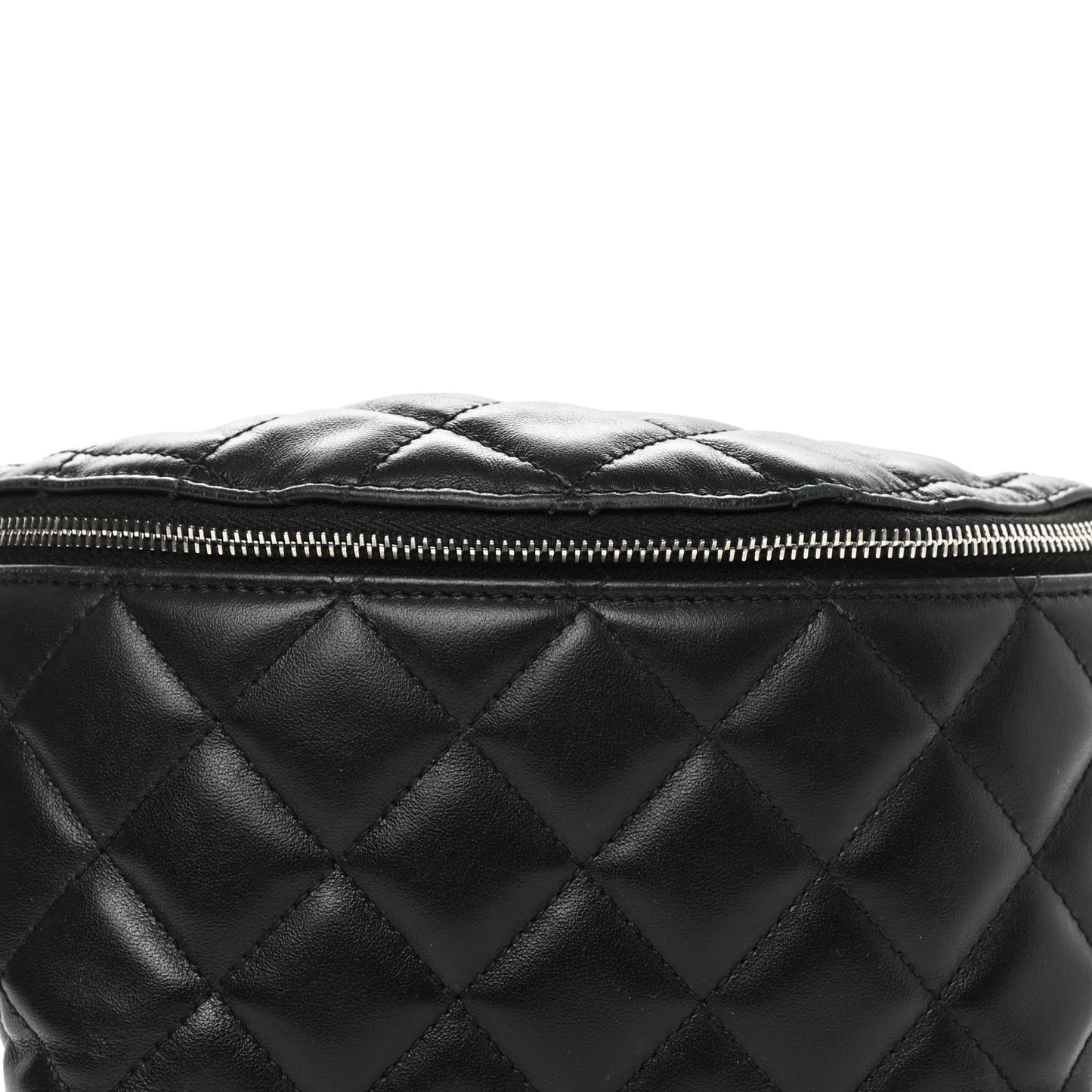 Lambskin Quilted Waist Belt Bag Black