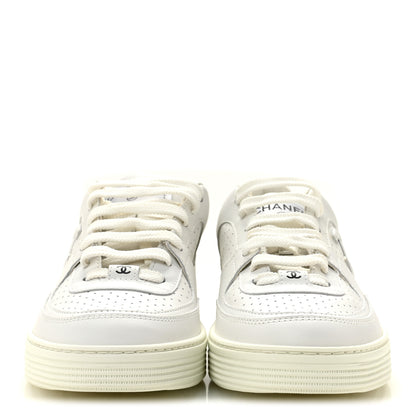 Chanel Calfskin CC Womens Sneakers 38 White 3 of 10