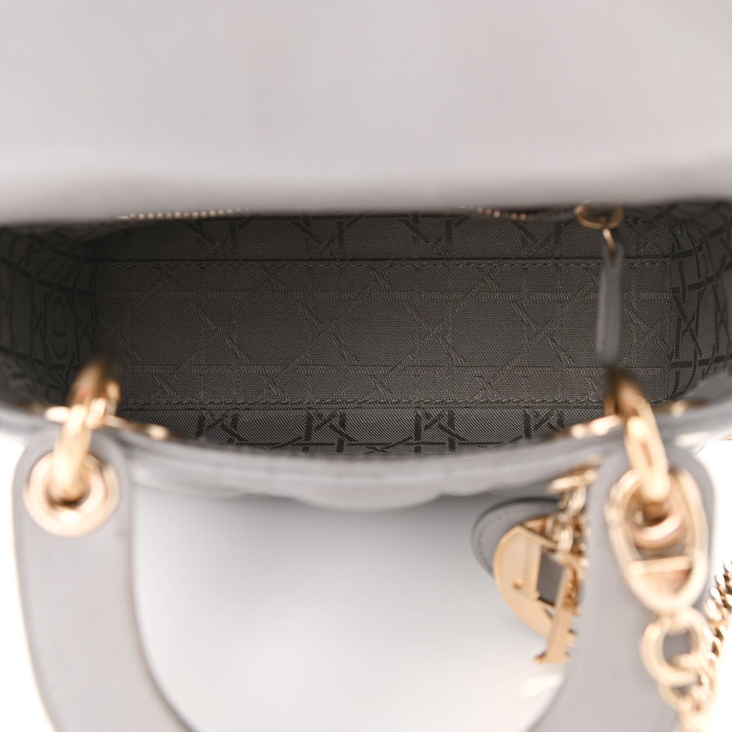 Lambskin Cannage Mini Lady Dior Grey