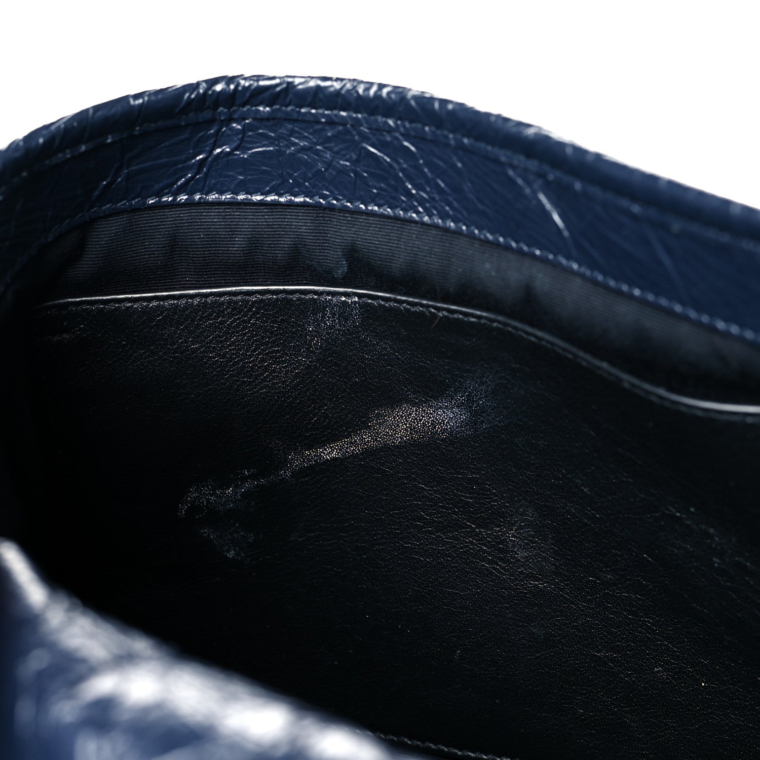 Saint Laurent Crinkled Calfskin Matelasse Monogram Medium Niki Chain Satchel Deep Marine 14 of 14