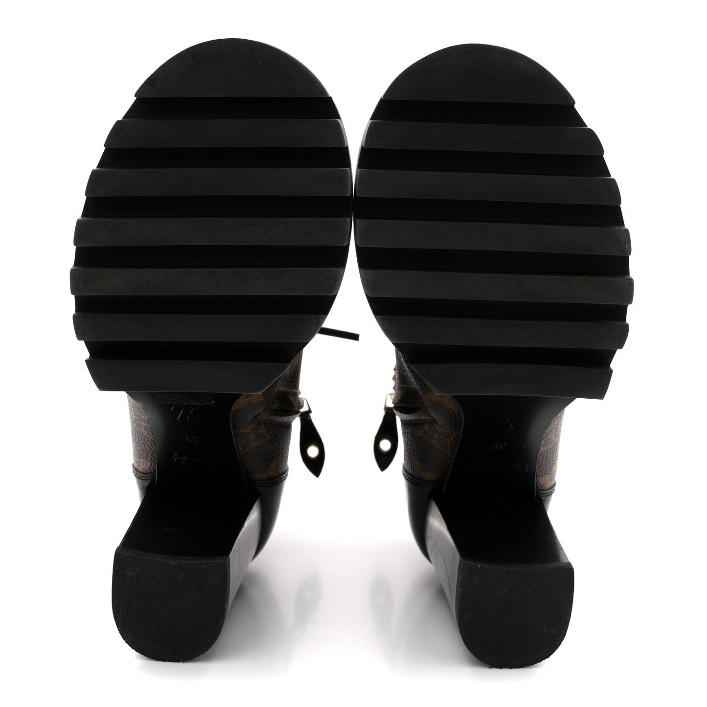 Patent Calfskin Monogram Star Trail Ankle Boots 39 Black
