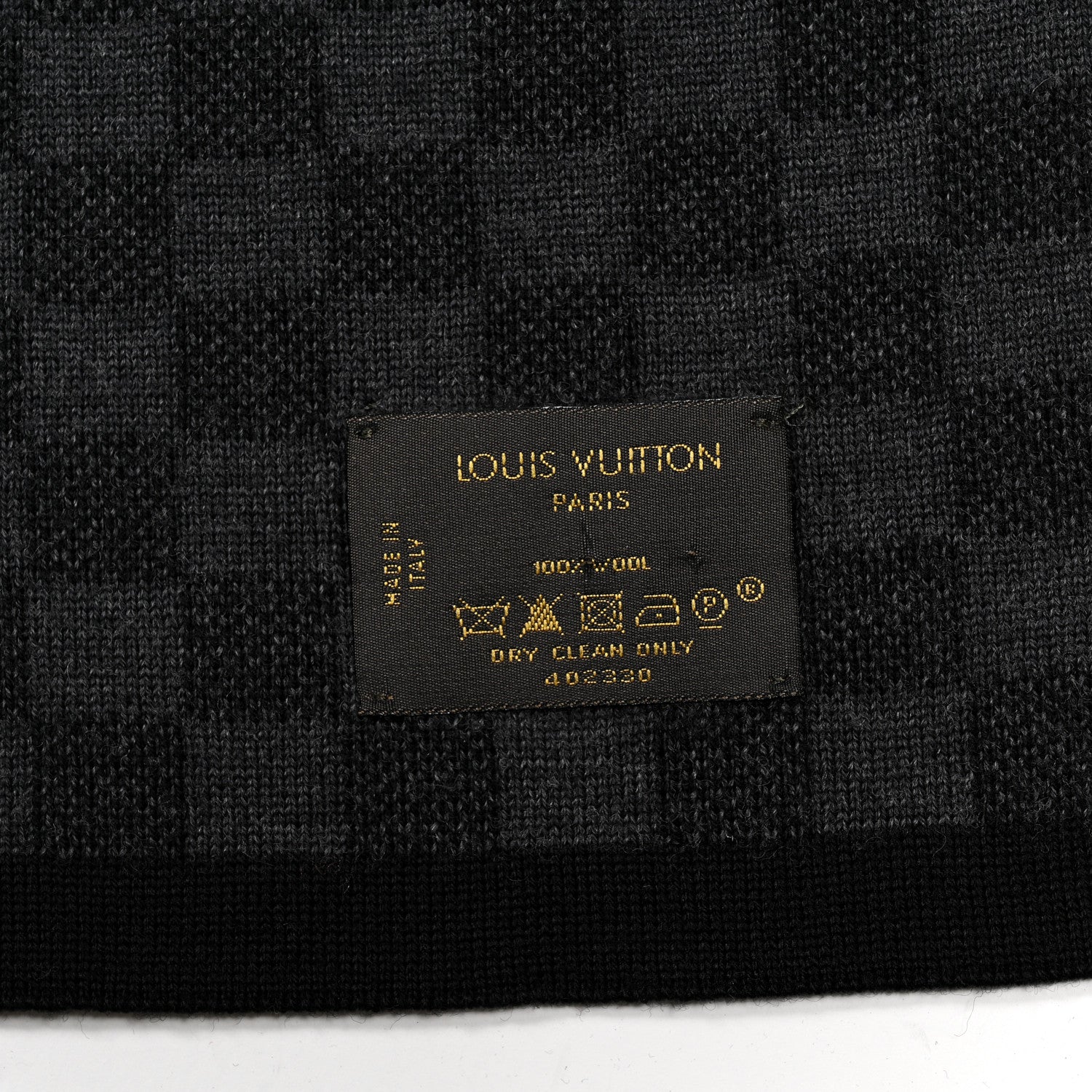 Louis Vuitton Wool Damier Graphite Scarf Black 3 of 4