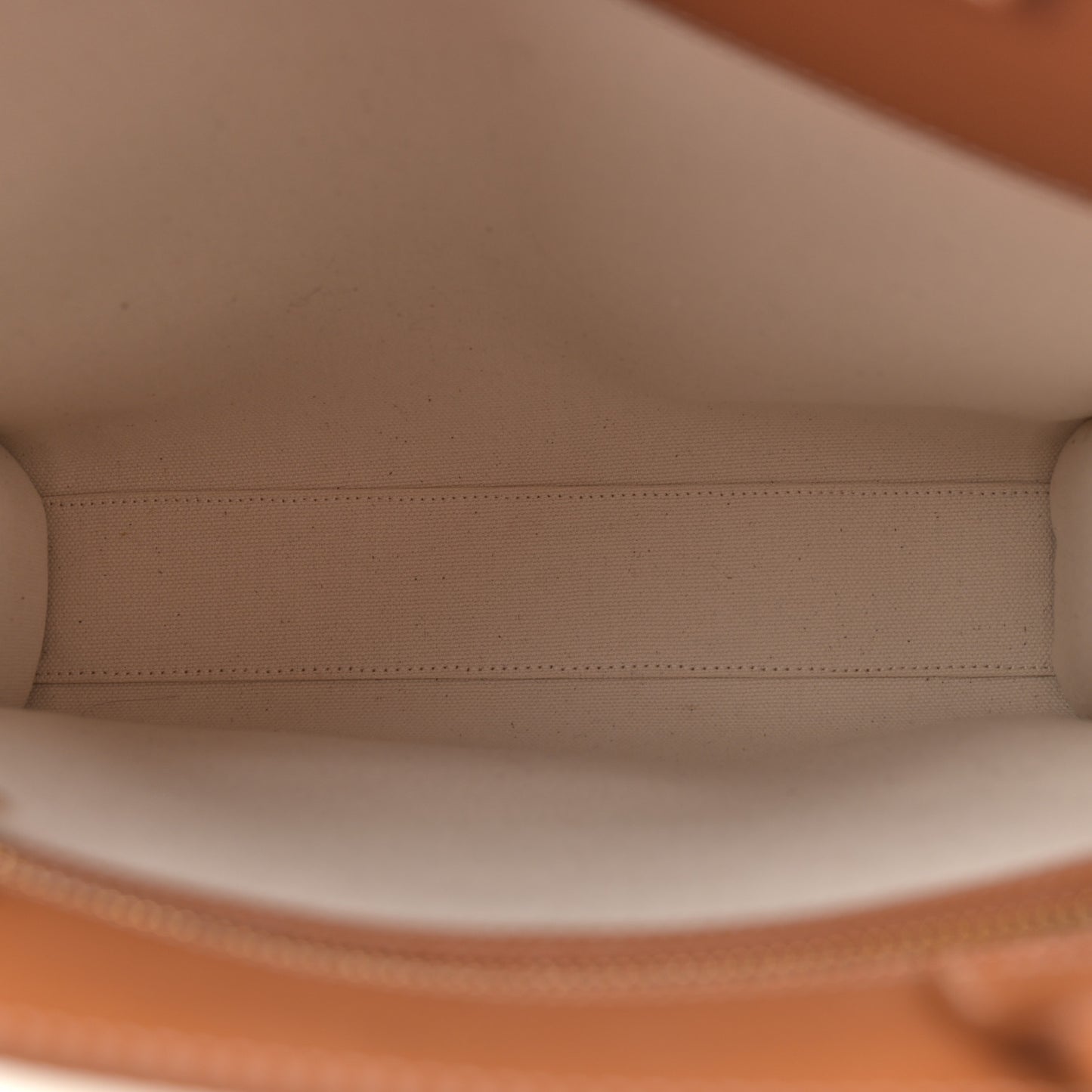 Canvas Calfskin Logo Print Small Vertical Cabas Natural Tan