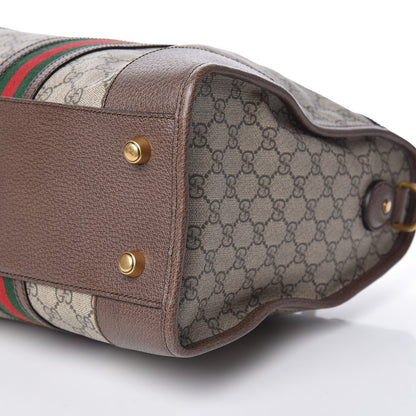 Gucci Soft GG Supreme Monogram Web Neo Vintage Duffle Bag Beige New Acero Crop 9 of 9