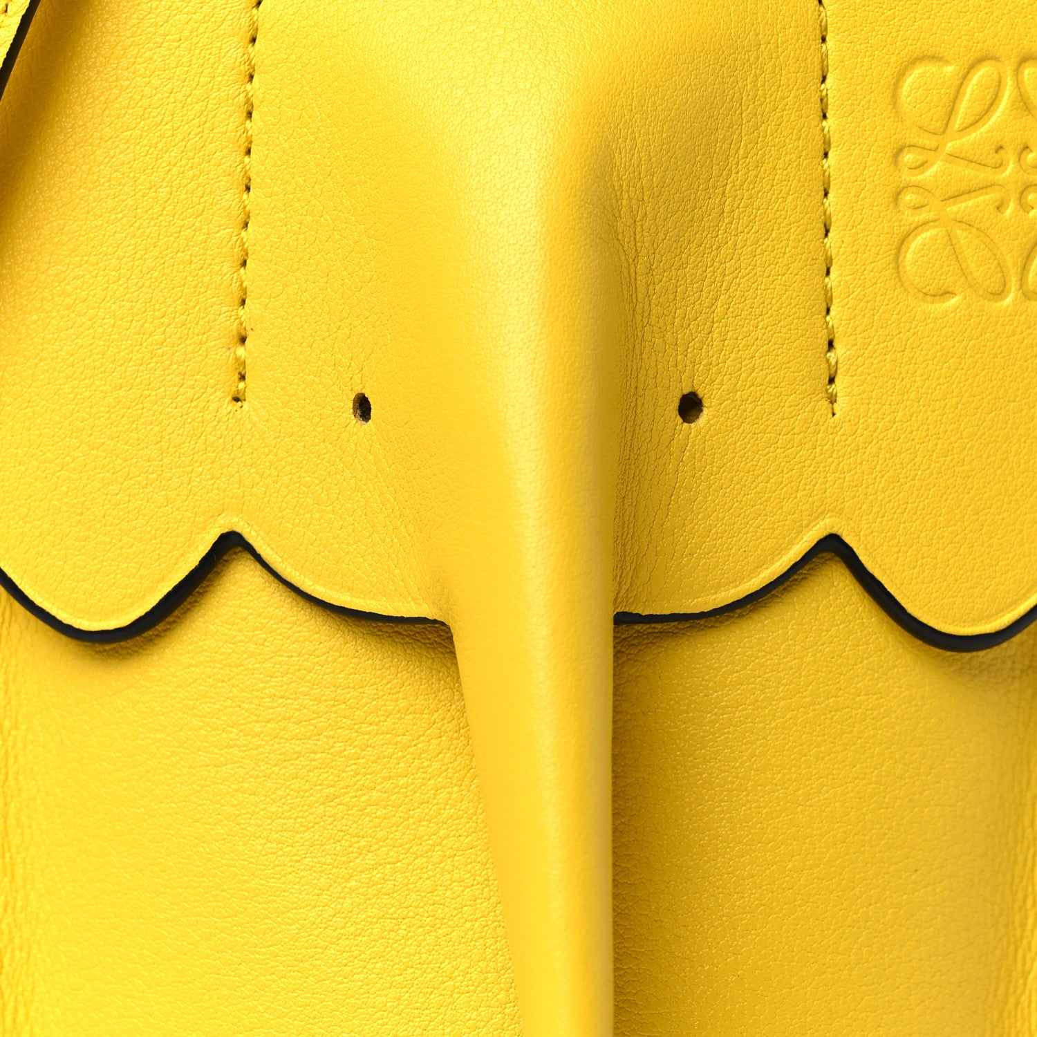 Loewe Calfskin Elephant Pouch Crossbody Bag Yellow 7 of 9