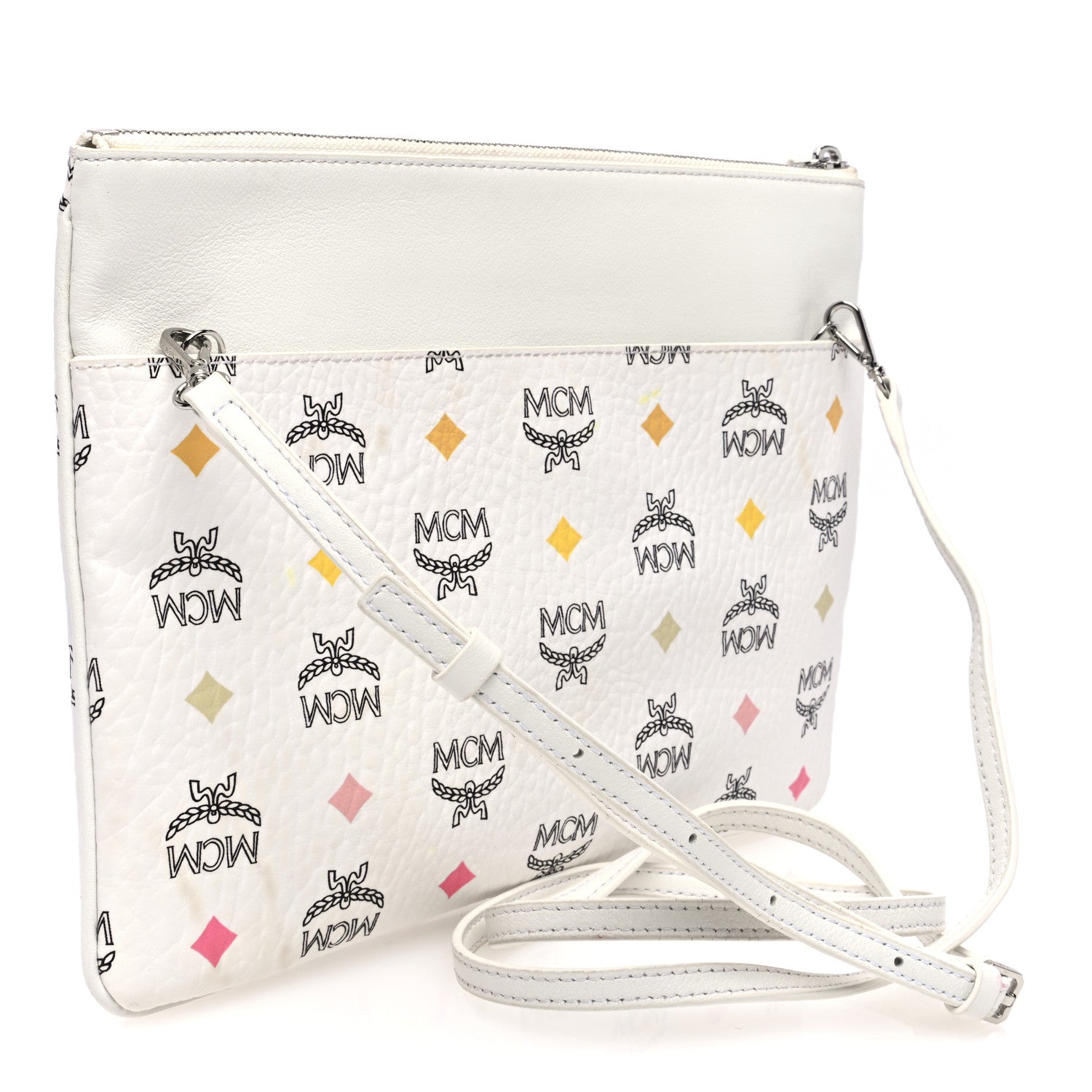 MCM Skyoptic Visetos Crossbody Pouch Spectrum Diamond White 3 of 9