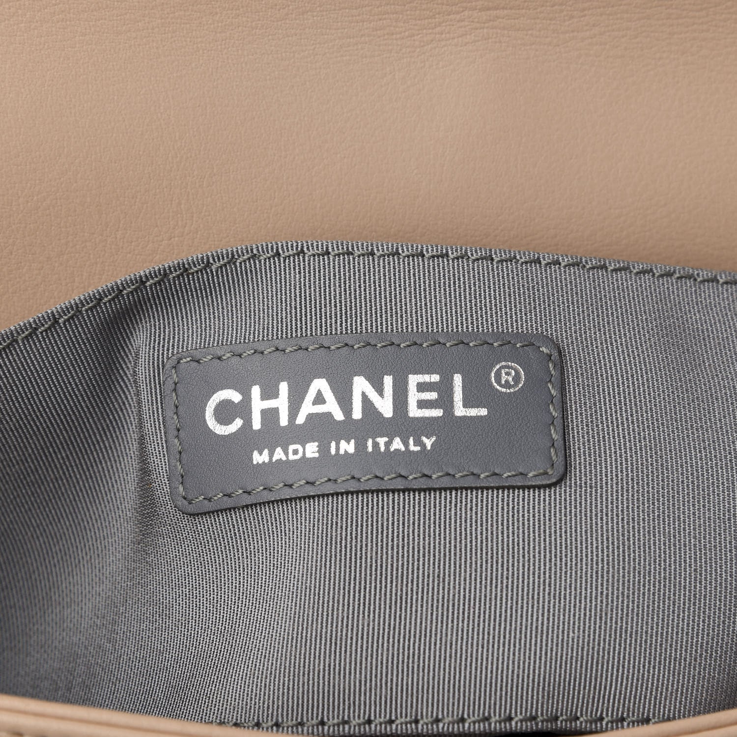 Chanel Calfskin Chevron Quilted Boy Convertible Clutch Flap Beige 7 of 8