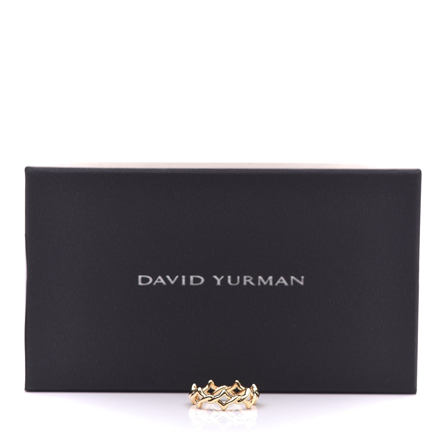 David Yurman 18K Yellow Gold 6mm Quatrefoil Stack Ring 52 6 4 of 4