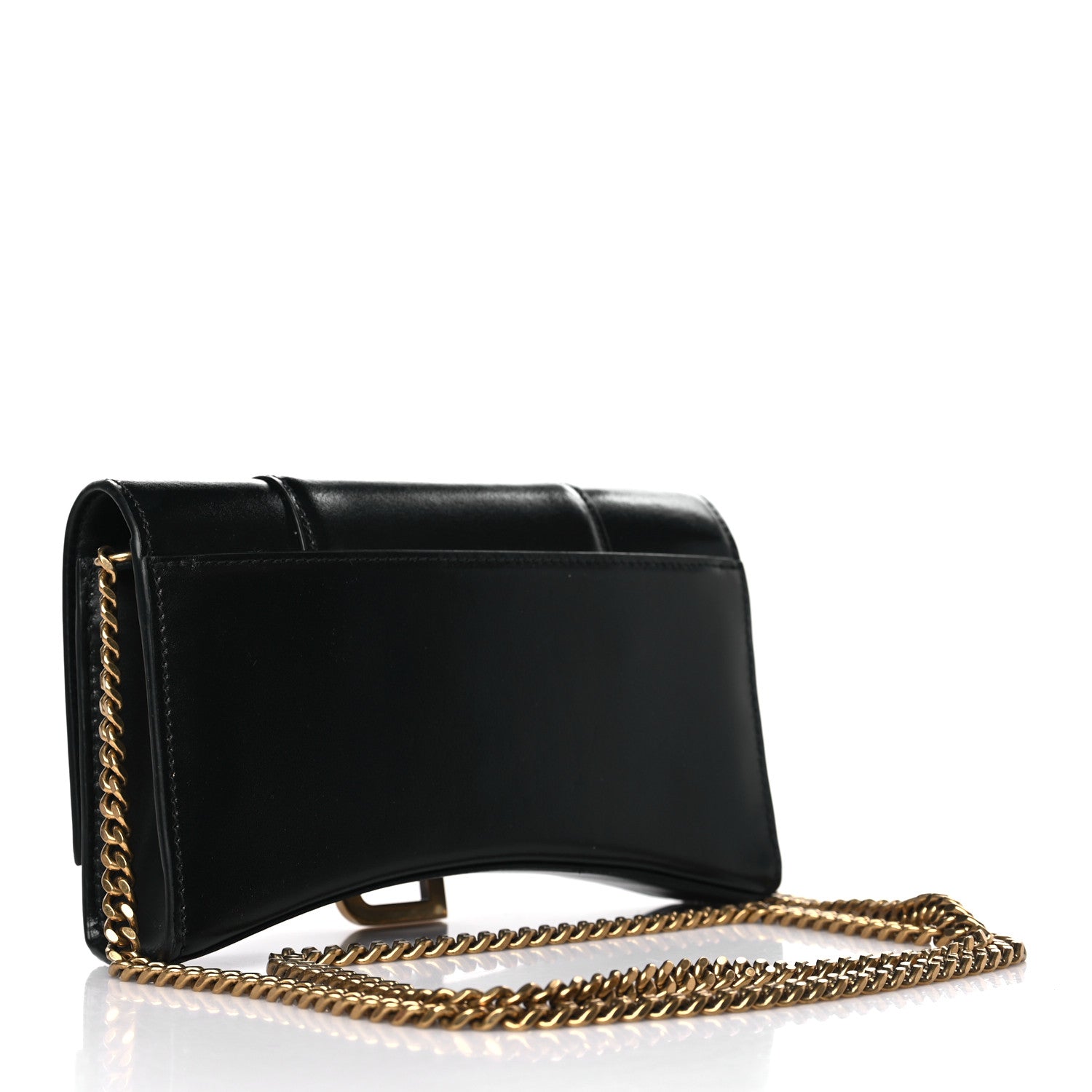 Balenciaga Shiny Box Calfskin Hourglass Chain Bag Black 3 of 8