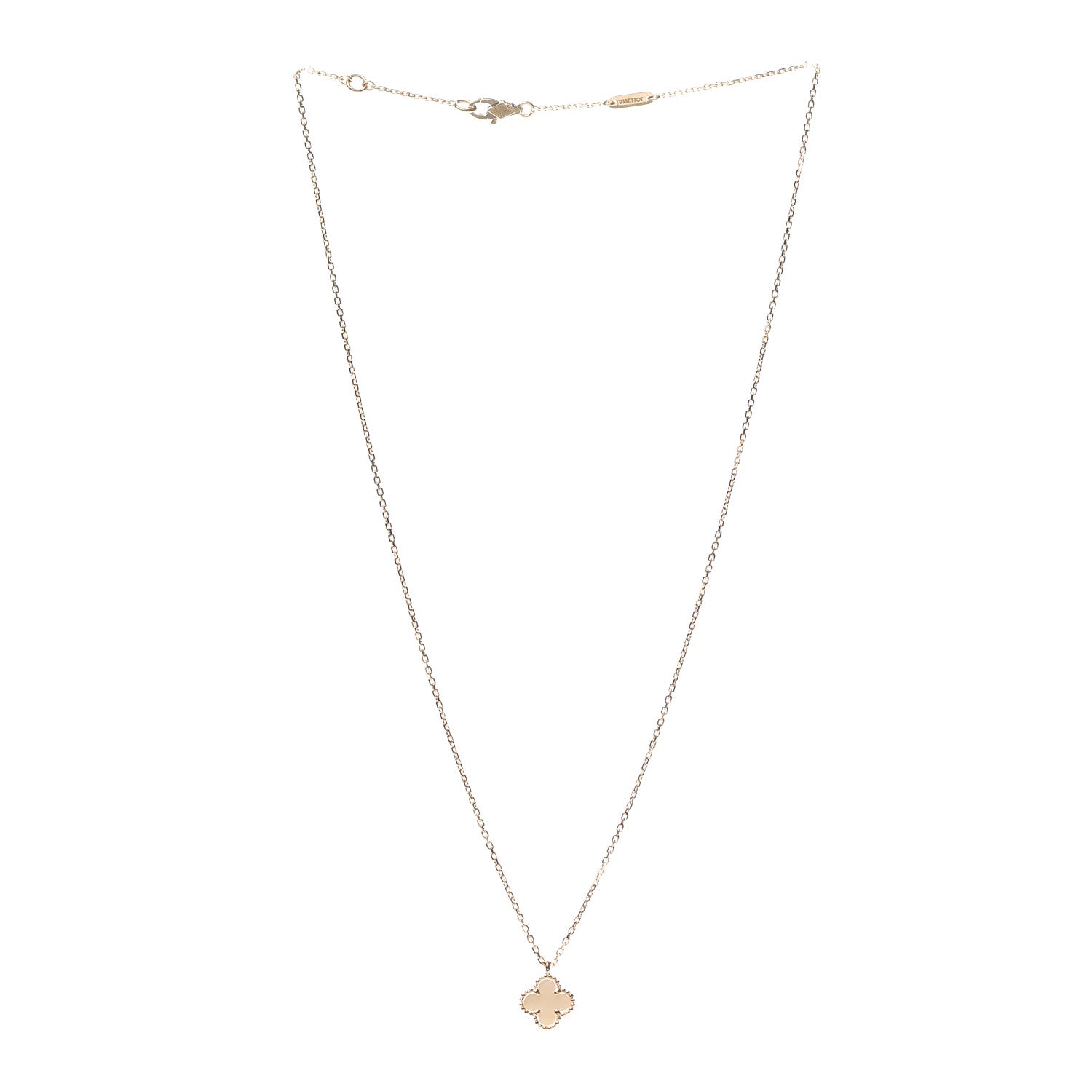 Van Cleef & Arpels 18K Yellow Gold Mother of Pearl Sweet Alhambra Pendant Necklace 3 of 7