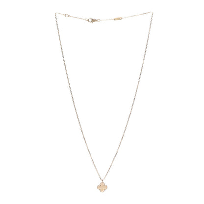 Van Cleef & Arpels 18K Yellow Gold Mother of Pearl Sweet Alhambra Pendant Necklace 3 of 7