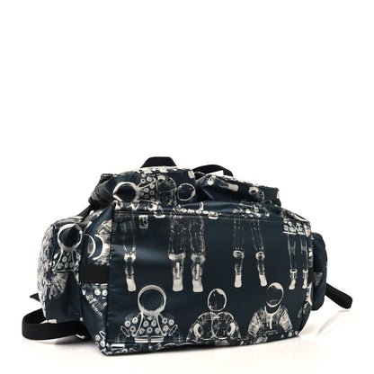 Chanel Sequin Nylon Lambskin Astronaut Essentials Backpack Black White 5 of 12