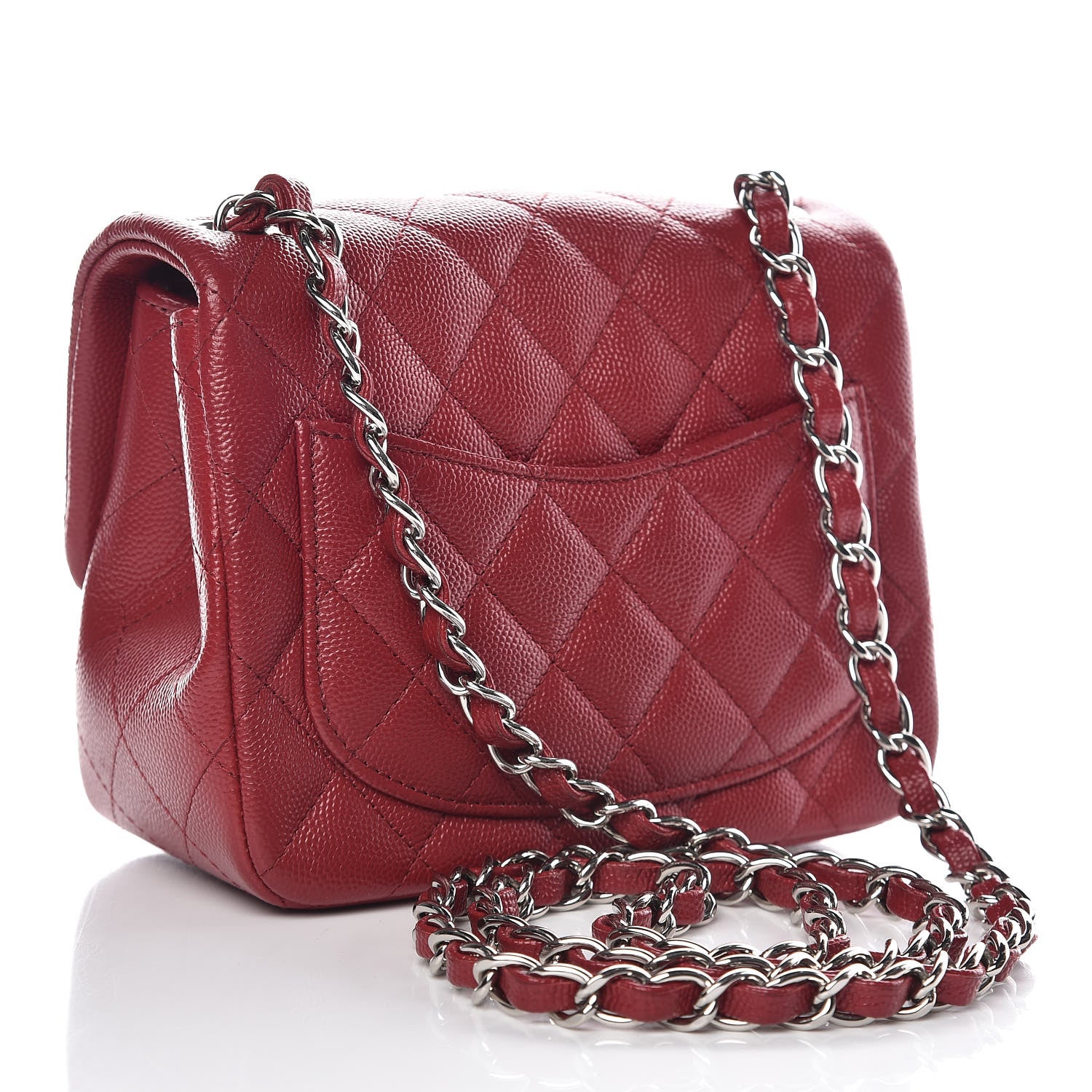 Chanel Caviar Quilted Mini Square Flap Red 3 of 10